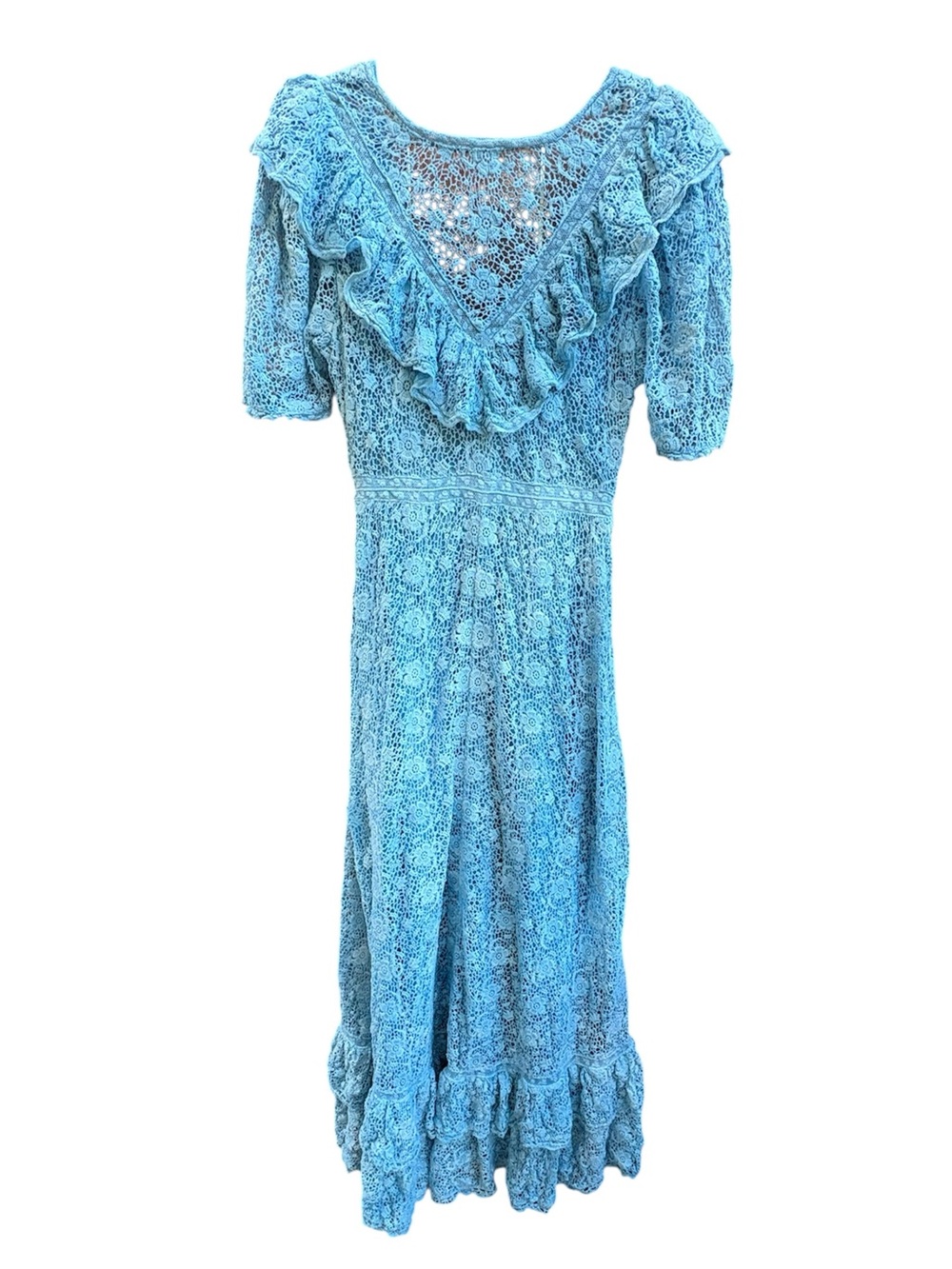 LoveShackFancy Kalani Lace Dress Deep Sea Indigo Size 4 - Picture 7 of 10